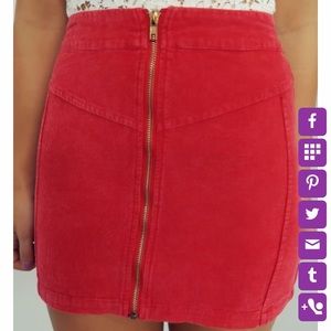 Brand new!!  ‘Sassy Vibes’ Red Denim Skirt